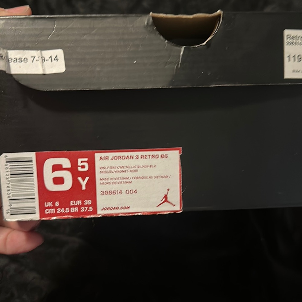 Air Jordan Retro 3BG size 6.5